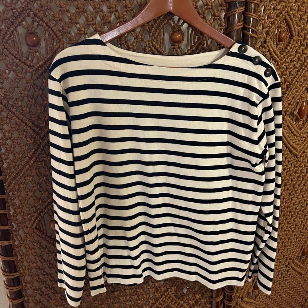 Boden Striped Boat Neck Top
